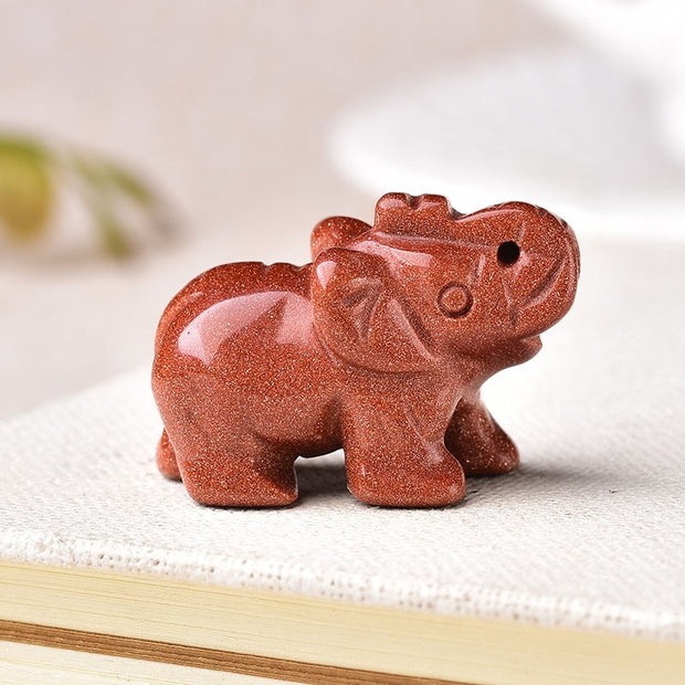 Hand Carved Gemstone 1 PC Elephant Figurine, Natural Stone, Crystal Craft Chakra Meditation, Home Decor