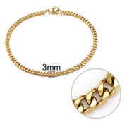 3-11 mm Men Stainless Steel Chain Bracelet