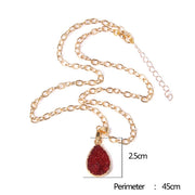 Women's Crystal Healing Energy Necklace w/Metal Chain