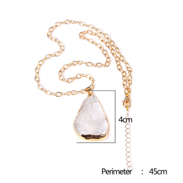 Women's Crystal Healing Energy Necklace w/Metal Chain