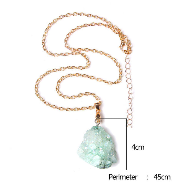 Women's Crystal Healing Energy Necklace w/Metal Chain