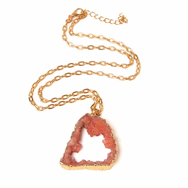 Women's Crystal Healing Energy Necklace w/Metal Chain