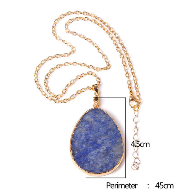 Women's Crystal Healing Energy Necklace w/Metal Chain