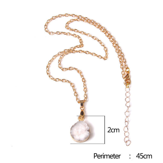 Women's Crystal Healing Energy Necklace w/Metal Chain