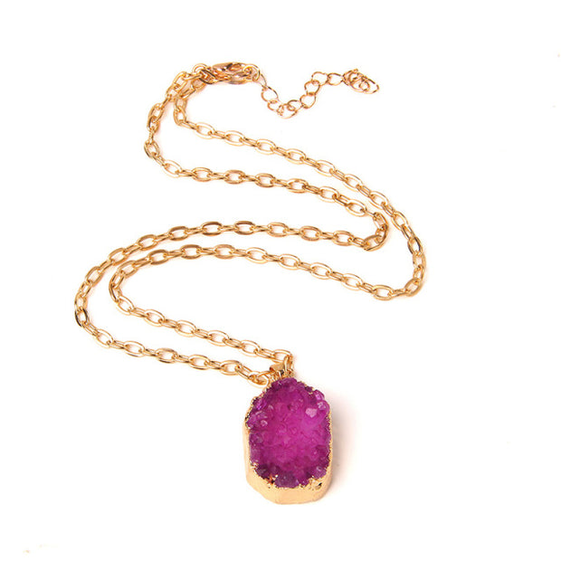 Women's Crystal Healing Energy Necklace w/Metal Chain