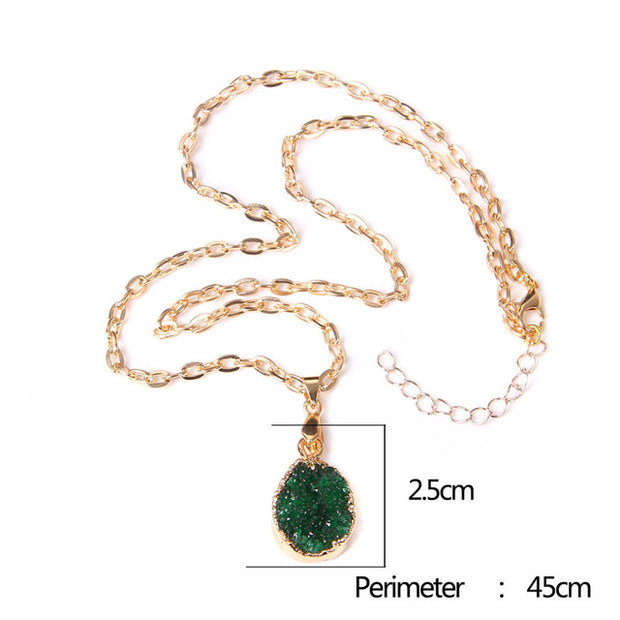 Women's Crystal Healing Energy Necklace w/Metal Chain
