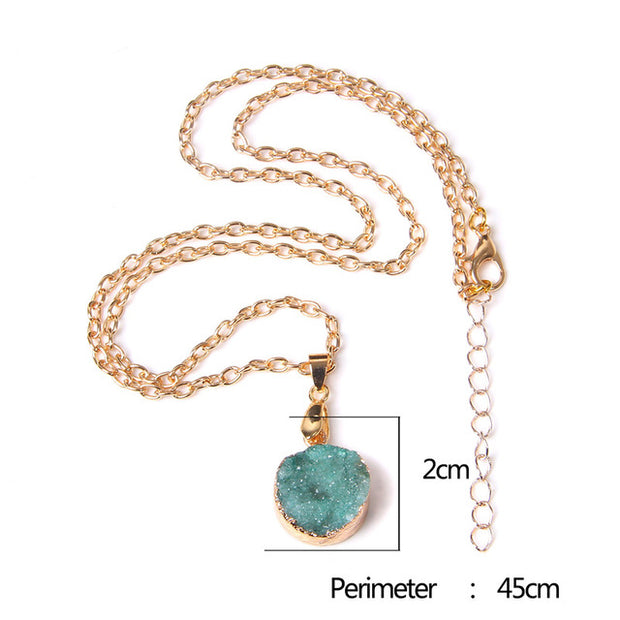 Women's Crystal Healing Energy Necklace w/Metal Chain