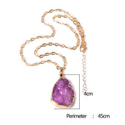 Women's Crystal Healing Energy Necklace w/Metal Chain
