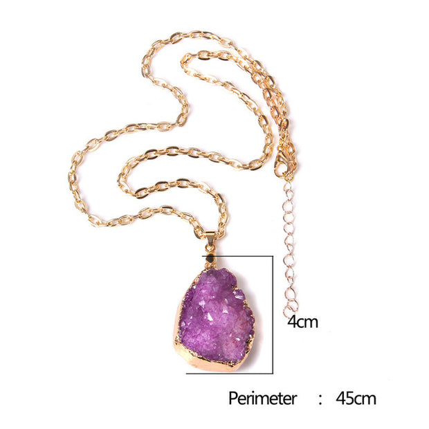 Women's Crystal Healing Energy Necklace w/Metal Chain
