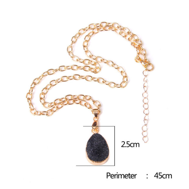 Women's Crystal Healing Energy Necklace w/Metal Chain