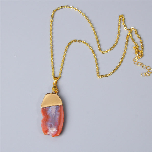 Women's Crystal Healing Energy Necklace w/Metal Chain