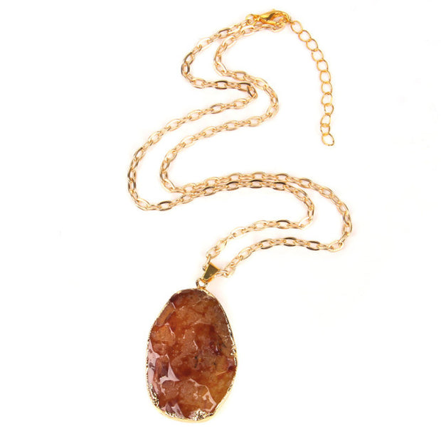 Women's Crystal Healing Energy Necklace w/Metal Chain