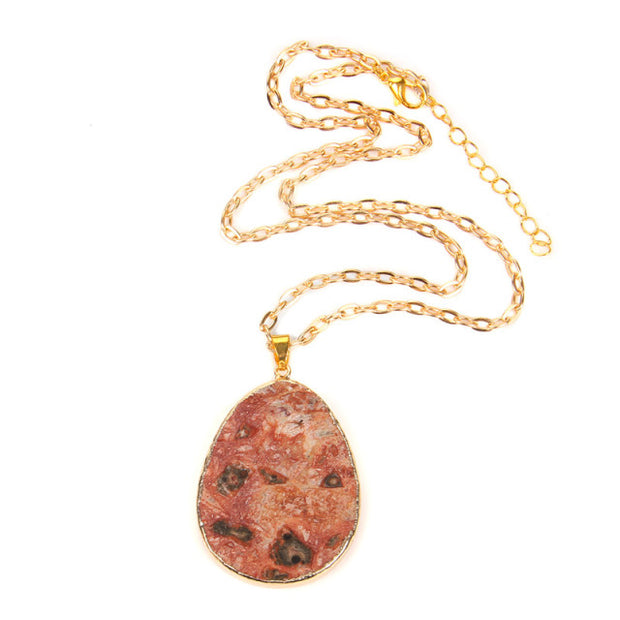 Women's Crystal Healing Energy Necklace w/Metal Chain