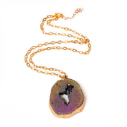 Women's Crystal Healing Energy Necklace w/Metal Chain