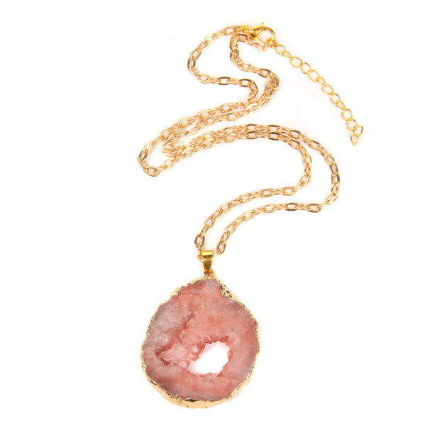Women's Crystal Healing Energy Necklace w/Metal Chain