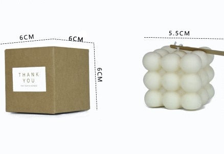 1pc 2 Inch Aromatherapy Bubble Cube Soy Wax Candle, Small Scented Candles for meditating and relaxing.