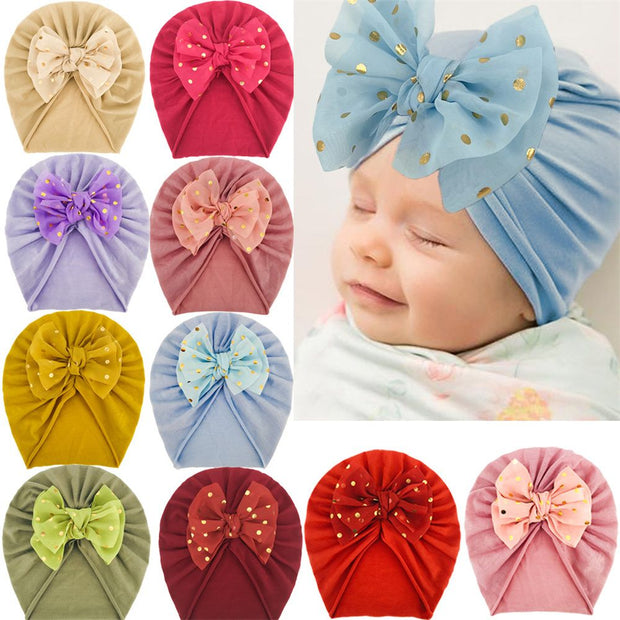Solid Ribbed Bunny Knot Turban Hats for Baby Bonnet Newborn Toddler 0-4T Headwraps