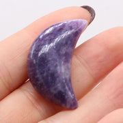 Natural Stone Lucky Stars/Moon Shape Ornaments Reiki Healing Crystal Rose Quartz 1PC