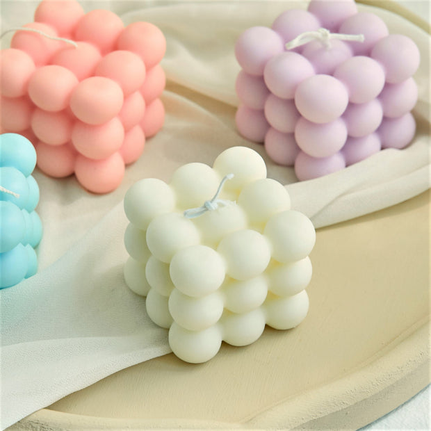 1pc 2 Inch Aromatherapy Bubble Cube Soy Wax Candle, Small Scented Candles for meditating and relaxing.
