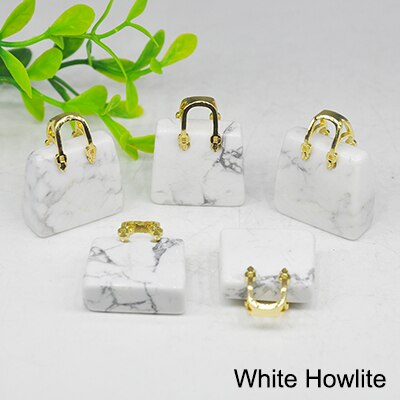 1pc Handbag Model Statue Natural Chakra Semi-precious Stone Quartz Ornament Bag Healing Reiki Figurine Crystals