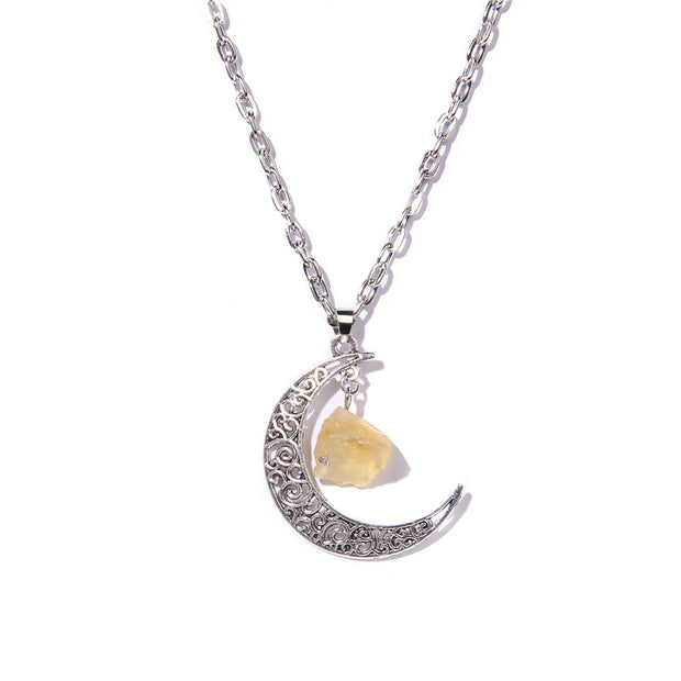 Women's Crystal Healing Energy Necklace w/Metal Chain