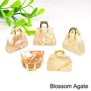1pc Handbag Model Statue Natural Chakra Semi-precious Stone Quartz Ornament Bag Healing Reiki Figurine Crystals