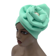 Trendy Women Big Flower with Diamonds Turban Head Wrap