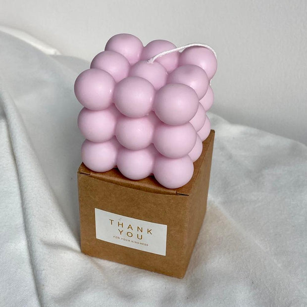 1pc 2 Inch Aromatherapy Bubble Cube Soy Wax Candle, Small Scented Candles for meditating and relaxing.