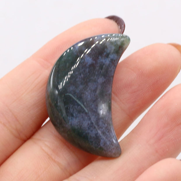 Natural Stone Lucky Stars/Moon Shape Ornaments Reiki Healing Crystal Rose Quartz 1PC
