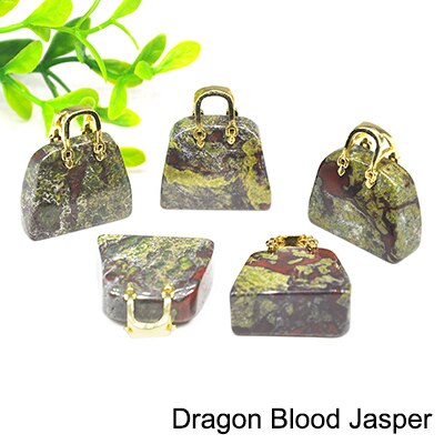 1pc Handbag Model Statue Natural Chakra Semi-precious Stone Quartz Ornament Bag Healing Reiki Figurine Crystals