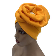 Trendy Women Big Flower with Diamonds Turban Head Wrap