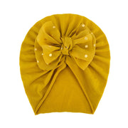 Solid Ribbed Bunny Knot Turban Hats for Baby Bonnet Newborn Toddler 0-4T Headwraps